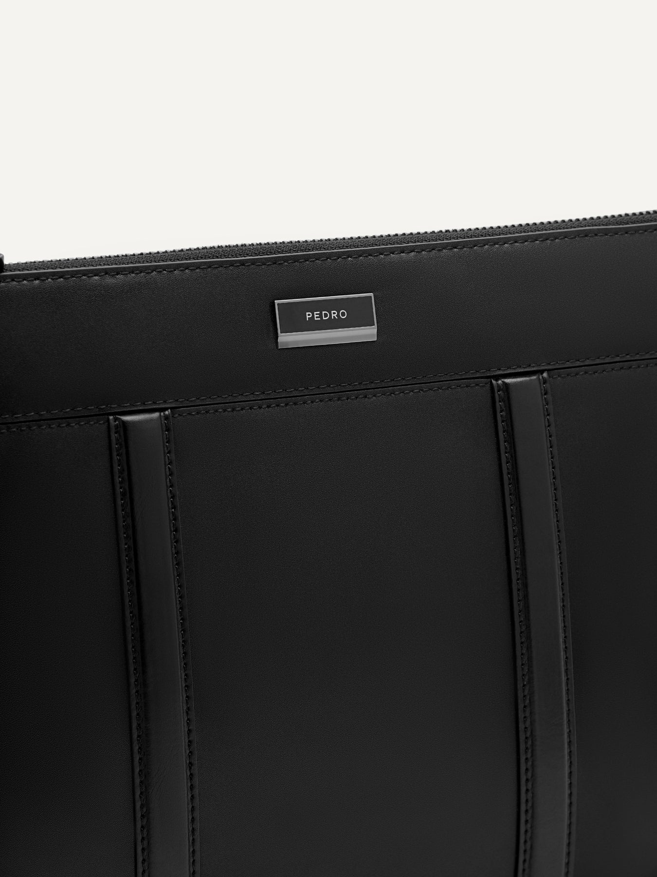 Light Grey Allen Leather Portfolio Bag - PEDRO US