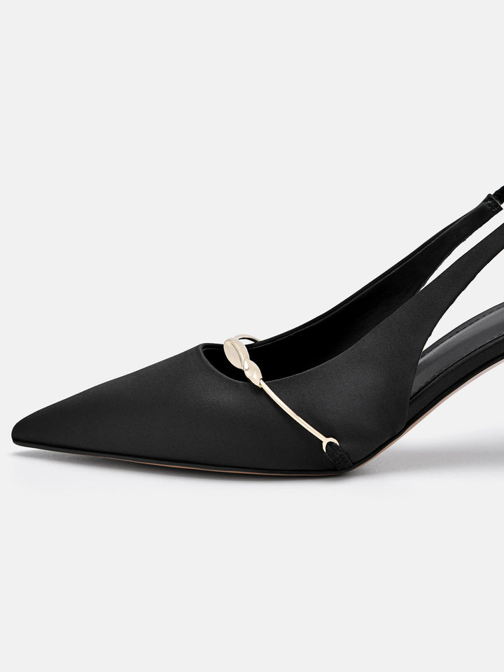 Mira Satin Slingback Pumps – PEDRO