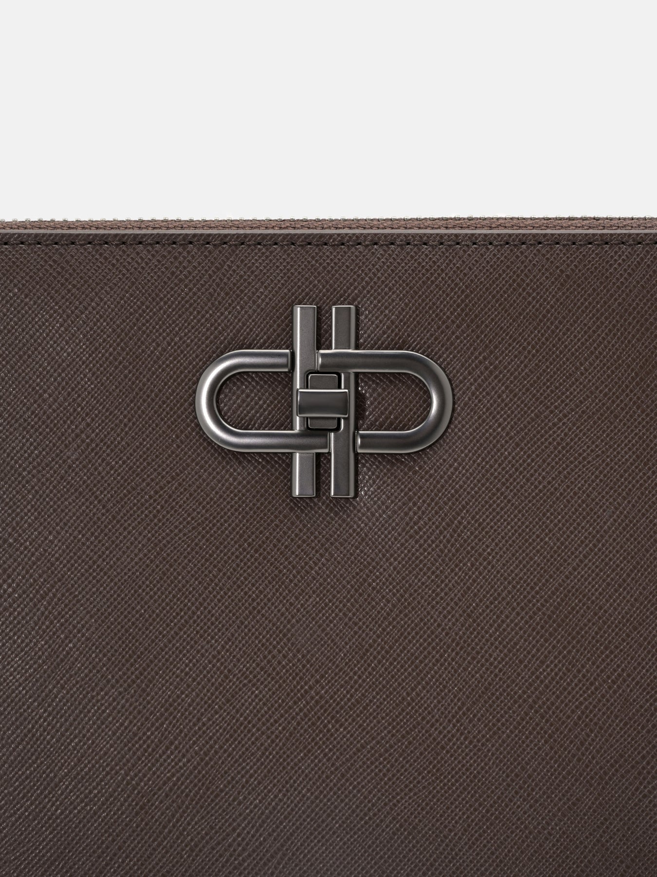 dark brown saffiano