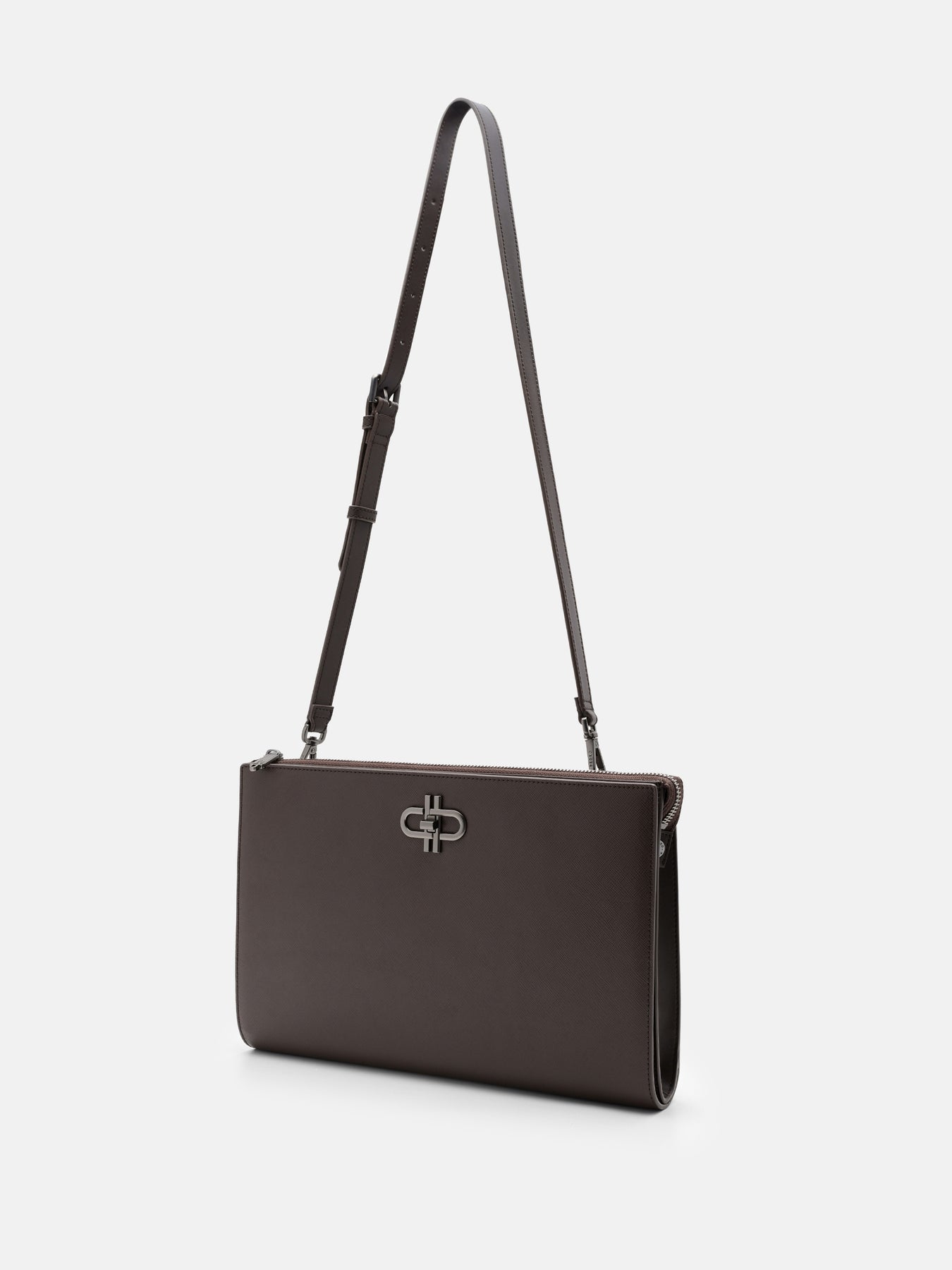 dark brown saffiano
