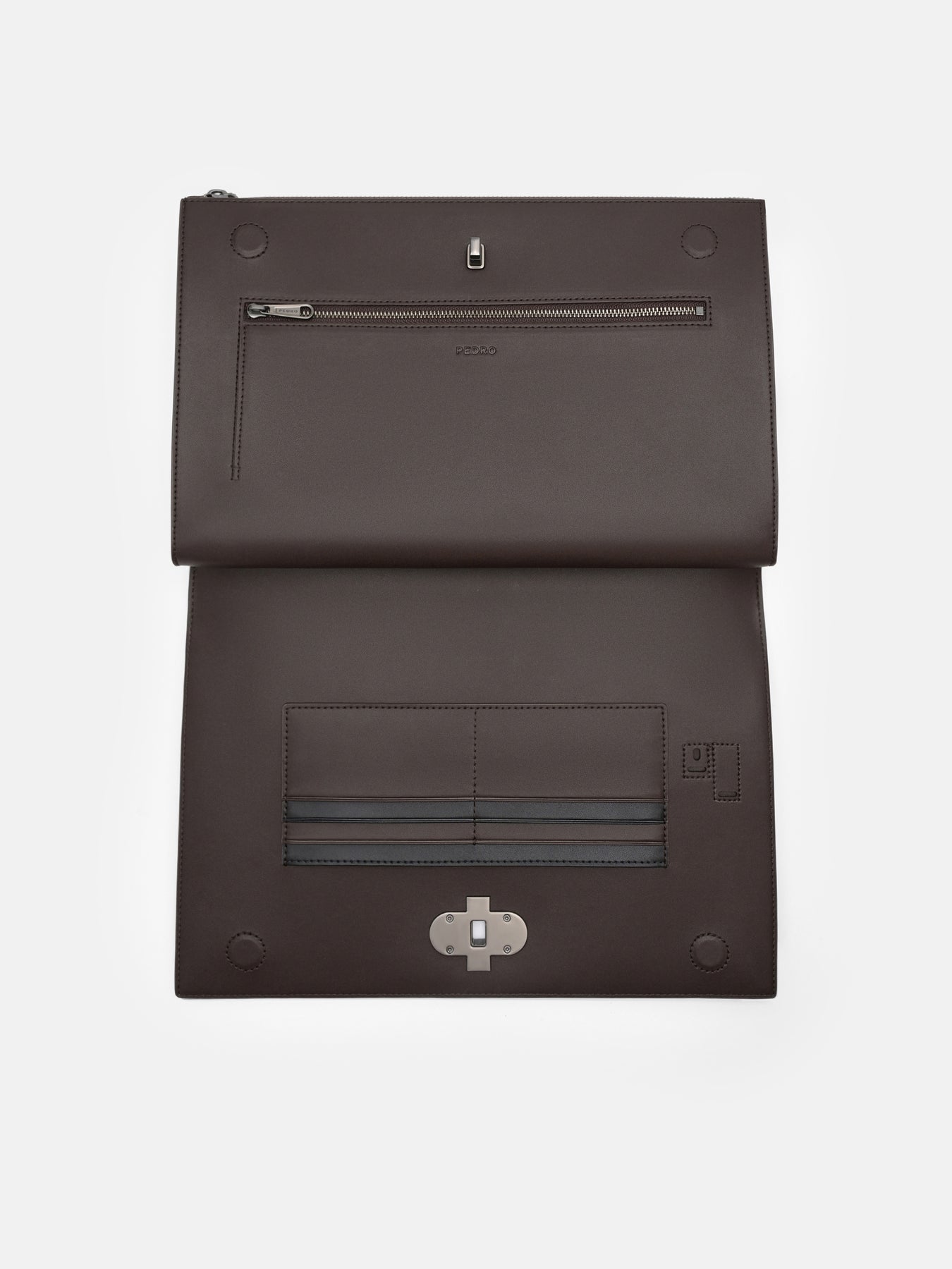 dark brown saffiano