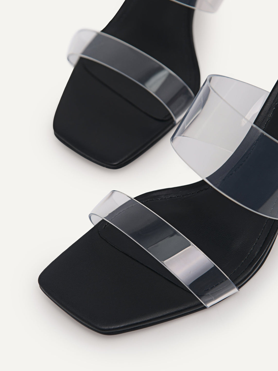 Vinyl Double Strap Heeled Sandals – PEDRO