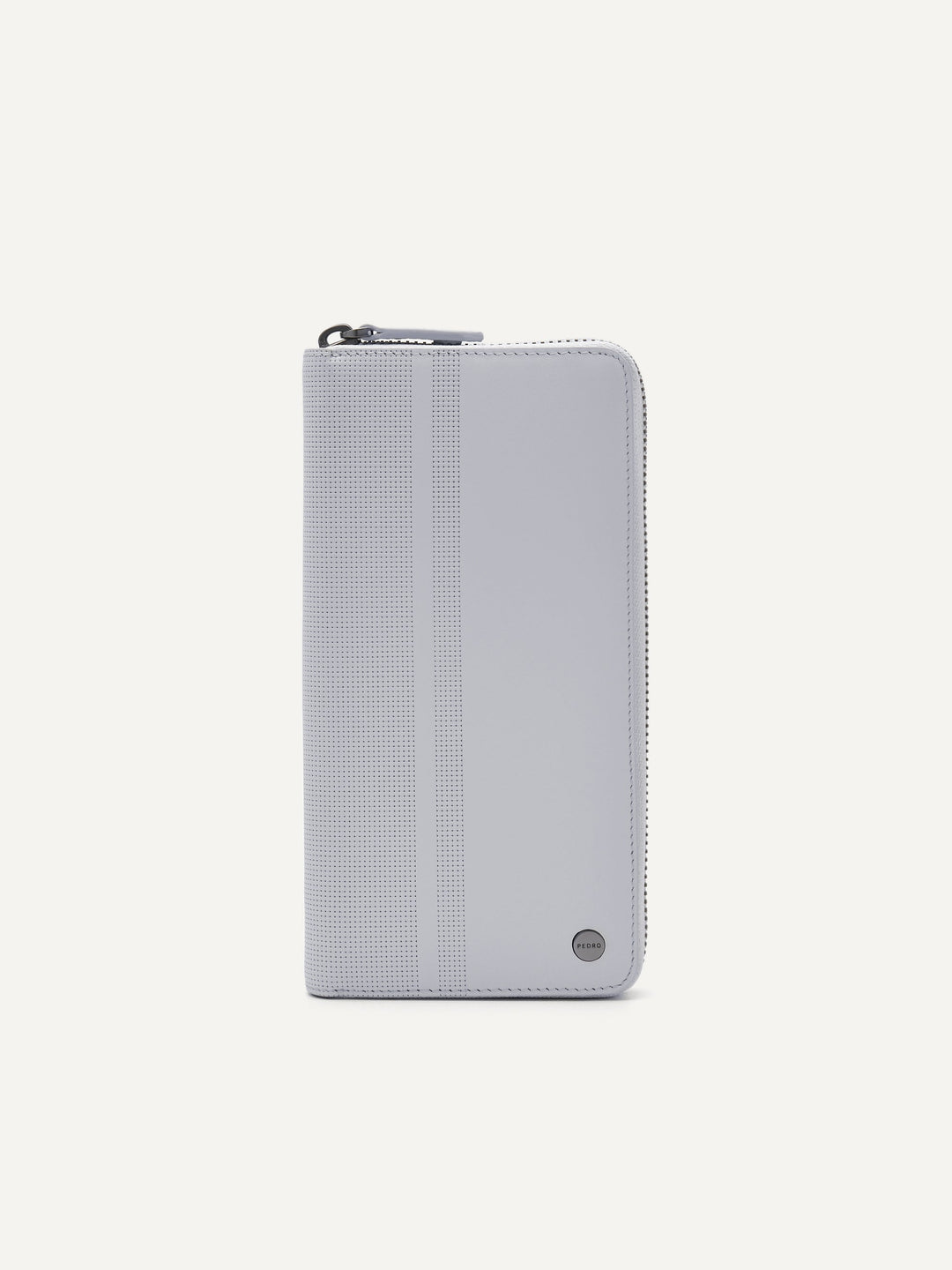 日本未上陸【PEDRO】Oliver Leather Long Wallet - Light Grey Navy Oliver Embossed Leather Zip-Around Wallet - PEDRO US